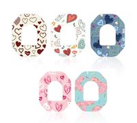 Goktvai 25pcs Valentine's Adhesive Patches for Omnipod 5, Waterproof Sweatproof Sensor Covers Sticker CGM Overpatch Overpatches Patch Compatible with Omnipod 5