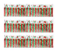Goktvai 2pcs Christmas Decorations, 39.37ft/6m Metallic Foil Fringe Garland Tinsel Streamers Red Silver Green Christmas Table Skirt for Party Backdrop Holiday Parade Floats Decoration