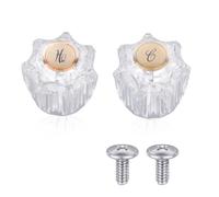 Goktvai 2pcs Clear Shower Tap Knob Replacement Kits, Acrylic Faucet Handles with Screws Transparent Bathtub Knobs Cover Compatible with Delta Delex Peerless & LDRCC