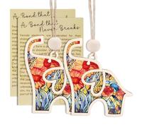 Goktvai 2pcs Elephant Ornament for Women, Friendship Elephant Suncatcher with Story Card Meaningful Sisterhood Animal Shape Ornaments for Bestie Best Friend Decoration