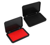 Goktvai 2pcs Ink Pads, 10.4x7cm/4.1x2.7in Premium Fingerprints Stamp Reusable Red & Black Ink Stamp Pad Suitable for Office Home School & Crafting