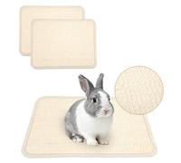 Goktvai 2pcs Rabbit Scratching Pad, 40x30cm/16x12in Sisal Bunny Scratching Mad Chew-Resistant Small Animal Bedding for Pet Chew Sleeping Nesting