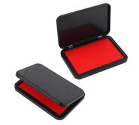 Goktvai 2pcs Red Ink Pads, 10.4x7cm/4.1x2.7in Premium Stamp Ink Pad Reusable Red Finger Print Inkpad for Home Office School & Crafting for Rubber & Clear Stamps