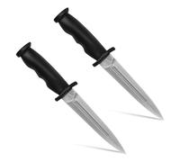 Goktvai 2pcs Training Plastic Knife, 9.8 Inch Fake Dagger Prank Prop Ghostface Knife for Play Fighting Realistic Short Sword Toy Martial Arts Weapon Assassin Costume Accessories for Halloween