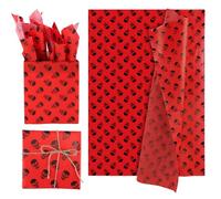 Goktvai 30 Sheets Halloween Tissue Papers, 20x14in Red Skull Skeleton Printed Goth Gothic Spooky Horror Gift Wrapping Wrap Paper for Party Decor DIY Crafts & Halloween Party Supplies