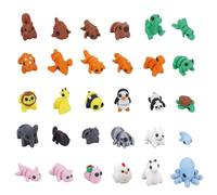 Goktvai 30pcs 3D Printed Mini Animals Figurines Set, Flexible Articulated Fidget Animals Realistic Mini Figurines Small Cute Fidget Toys for Office Home Desk Decor Party Favors Birthday Gifts