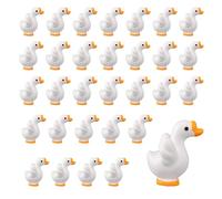 Goktvai 30pcs Mini Goose Statue, Resin Miniature Goose Decor Cute Tiny Animal Statue Small Resin Animal for Desktop Micro Landscape Dollhouse