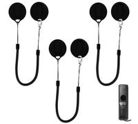 Goktvai 3pcs Magnetic Remote Control Holders with Security Cable, Wall Mount Self Adhesive TV Remote Holder with Retractable Spring Rope for Projector & Television Remotes