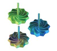 Goktvai 3pcs Printed Fidget Star with Handles, 3 Colors Hexagonal Honeycomb Expanded Sensory Fidget Toys, Fractal Spiral Whirling Focus Desk Toy for Office School Calming Down