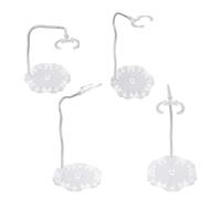 Goktvai 4Pcs Character Display Stand with Adjustable Metal Support Arm, Flexible Action Figure Holder with Clamps Practical Doll Display Stand for Flight Posing (Clear)