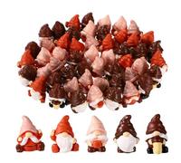 Goktvai 50pcs Mini Coffee Gnomes, Resin Miniature Gnomes Statues Tiny Decorations for Coffee Bar Landscape Office Desk Plant Pots Fairy Garden Outdoor Yard Lawn Decor