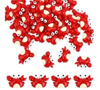 Goktvai 50pcs Mini Crab Figurines, Realistic Plastic Crab Decor Tiny Animal Ornaments for Gardens Miniature Terrariums Holiday Party Decorations Tabletop Display