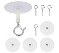 Goktvai 5pcs Self Adhesive Ceiling Hooks, No Drill Secure Enclosed Ceiling Hooks for Hanging Small Plants Wind Chimes Lights Christmas Decorations Easy to Open & Install (Silver)