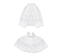 Goktvai 6.69 Inch Doll Wedding Dress Set, Fluffy Bridal Gown with Veil 2-Piece Doll Clothes Set for Display Decoration (White)