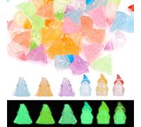 Goktvai 60pcs Luminous Mini Resin Gnomes, Cute Tiny Fairy Resin Statues Glow in The Dark Miniature Gnomes Figurines for Landscape Outdoor Patio Lawn Garden Festive Decor
