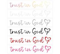 Goktvai 6pcs Trust in God Rearview Mirror Sticker, Christian Car Decoration Accessories Trust in God Mirror Decals for Friends Families Christian Gift