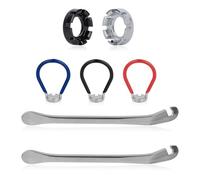 Goktvai 7pcs Bicycle Spoke Wrench Tool Kit, with 2 Tire Levers Portable Bike Rim Adjustment Tool for 10-15 Gauge Spokes Tension & Wheel Repair