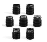 Goktvai 7pcs Gear Shift Knob Adapter Kit, Universal Aluminum Alloy Gear Shift Knob Thread Adapter Fit M8/M10/M12/M14/M6 for Stick Car Truck SUV Manual Transmission Accessories