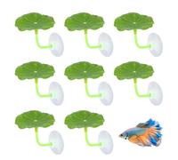 Goktvai 8pcs Betta Leaf Hammock Set, Soft Plastic Aquarium Decor Hideout with Suction Cups Fish Tank Resting Bed for Betta Fish Sleeping Hiding Playing Aquatic Plants Decor Accessories