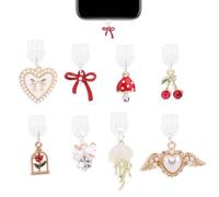 Goktvai 8pcs Cute Dust Plug Charm Compatible with Kindle & Phone & Electronic Devices Type-C Charger Port, Fun Dust Plug Pendant for Electronic Devices Accessory(Combo 1)