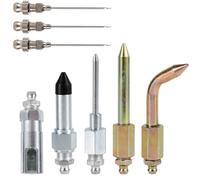 Goktvai 8pcs Grease Gun Accessory Kit, Fittings Include 3 Grease Nozzles, 1 Needle Dispenser, Rubber Tip Joint Nipple, Straight Nozzle & Bent Adapter Coupler for Tight Spaces