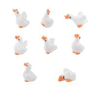 Goktvai 8pcs Mini Goose Figurines, Cute Tiny Resin Silly Goose Statue Desk Miniature Animals Decor Funny Car Dashboard & Rearview Mirror Ornament for Home Office Desk Decor Automotive accessories