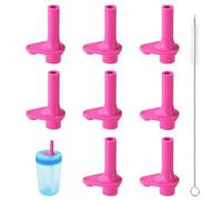 Goktvai 8pcs Replacement Bite Valve for Zak Designs Kelso 15oz, BPA-Free Silicone Mouthpiece with Cleaning Brush Compatible with Zak Reusable Straw Cup Bottle Accessories Lid Parts (Rose Red)