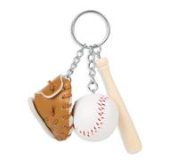 Goktvai Baseball Keychain, Mini PU Leather Baseball Gloves Miniature Wooden Bats Key Chain Bulk for Sports Boys Kids Lovers Players & Fans Gift Party Favor Accessories