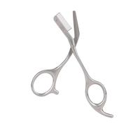 Goktvai Eyebrow Scissors with Comb, Precision Metal Brow Trimmer & Shaper Tool Professional Grooming Scissors for Women Men Eyebrow Grooming (Matte Gray)