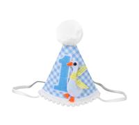 Goktvai One Funny Goose Hat, Cute 1st Birthday Party Hat with Blue White Plaid Goose First Birthday Crown for Boys Baby Photos
