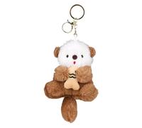 Goktvai Plush Keychain Keyring Otter Charm, Cute Otter Key chain Ring Stuffed Animal Bag Charm Gifts for Women Teens Animal Lovers Handbag Purse Backpack Car Key Decor (Brown)