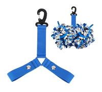 Goktvai Pom Pom Holder for Cheerleader Backpack, Nylon Cheerleader Pompom Holder with Snap Button Adjustable Cheerleading Essentials for Hanging Pompoms Cheer Bows Team Tags (Blue)