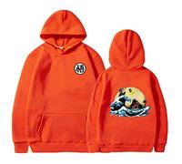 Goku Figure pop red Hoodie Hoodie 3D Printed Sweater Fall Men's Hoodie Fashion Sweatshirt Orange L