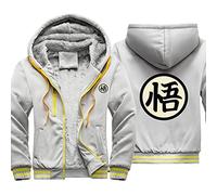 Goku Hoody Hoodie Boys Autumn Winter Thick Sports Jacket Anime Zipper Coat Son Goku Costume Grey XS