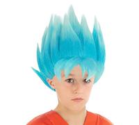 Goku Kids Dragon Ball Z Blue Wig | Official Dragon Ball Accessory Blue Wig Super Saiyan God Anime Costume Accessory