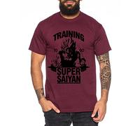 Goku Super Saiyan Men's T-Shirt One Goku Dragon Master Son Ball Vegeta Turtle Roshi Piece Golds Db, Farbe2:Weinrot;Größe2:Medium