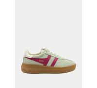 Gola Athena Suede Colour Block Trainers Green Mix