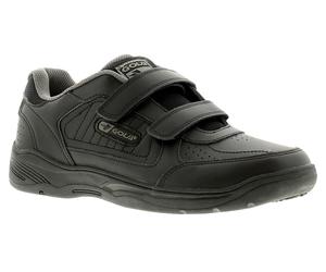 Gola Belmont Velcro Mens Black Leather Wide Fit Trainers, Size: 12