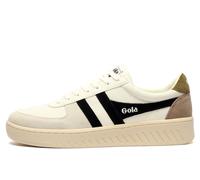 Gola Classics Grandslam Trident Leather Men's | Court Shoes | White / Black / Khaki | UK Size 12