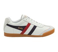 Gola Harrier Classic Twin Stripe Leather Mens Trainer White Navy Red