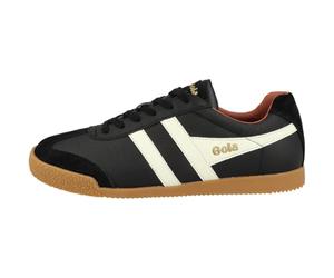Gola Harrier Leather Men's Low Pro Offwht Classics Retro Trainers (Black White, UK 8)