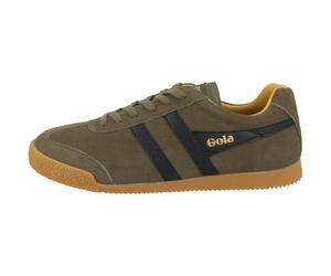 Gola Harrier Men's Low Pro Black Sun 1968 Retro Trainers (Khaki, UK 12)