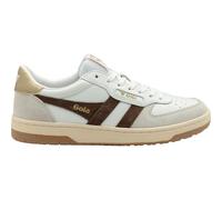 Gola Hawk CLB336WT Trainers, White Dark Brown Gold, 9 UK