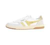 Gola Hawk Ladies White, Lemon And Gold Leather Lace Up Trainers