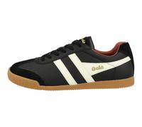 Gola Men Harrier Leather Sneaker, Black White Moody Orange, 12.5 UK