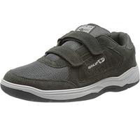 Gola Mens Belmont Easy Close Strap Wide Fitting Coated Leather Trainers (8 UK, Charcoal Grey Suede)