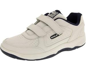 Gola Mens Belmont Wide Fit Coated Leather Trainers (White Leather, Numeric_7)