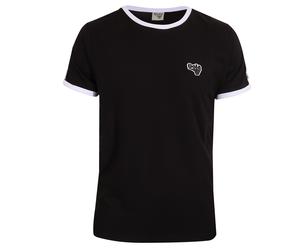 Gola Mens Black Taped Retro Ringer T Shirt
