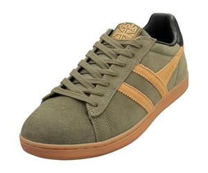 Gola Men's Equipe Ii Suede Sneakers, Khaki Tobacco Black, 7 UK