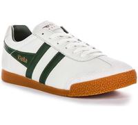 (12) Gola Harrier Mens Classic Trainers in White Green